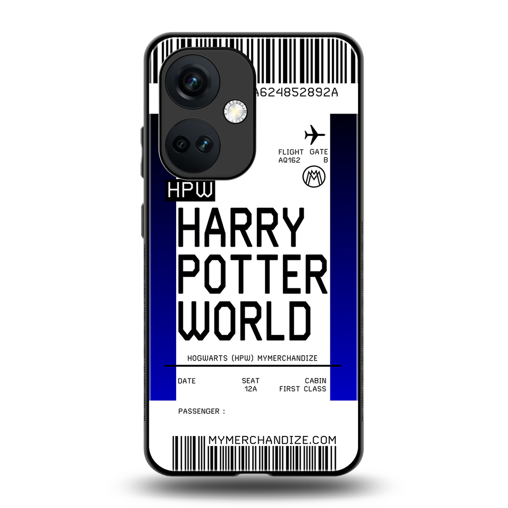 harry potter hogwarts boarding pass ticket back phone cover | glass case for oneplus nord ce 3