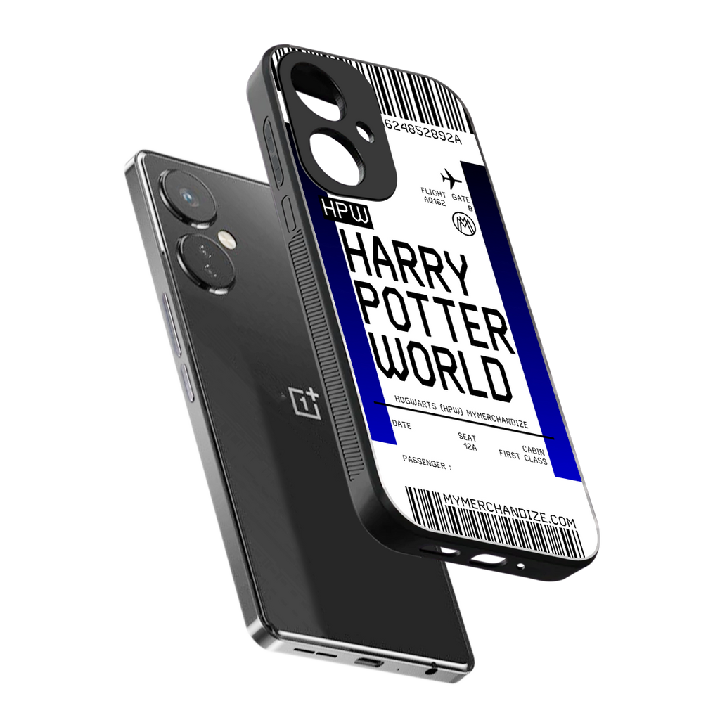 harry potter hogwarts boarding pass ticket back phone cover | glass case for oneplus nord ce 3