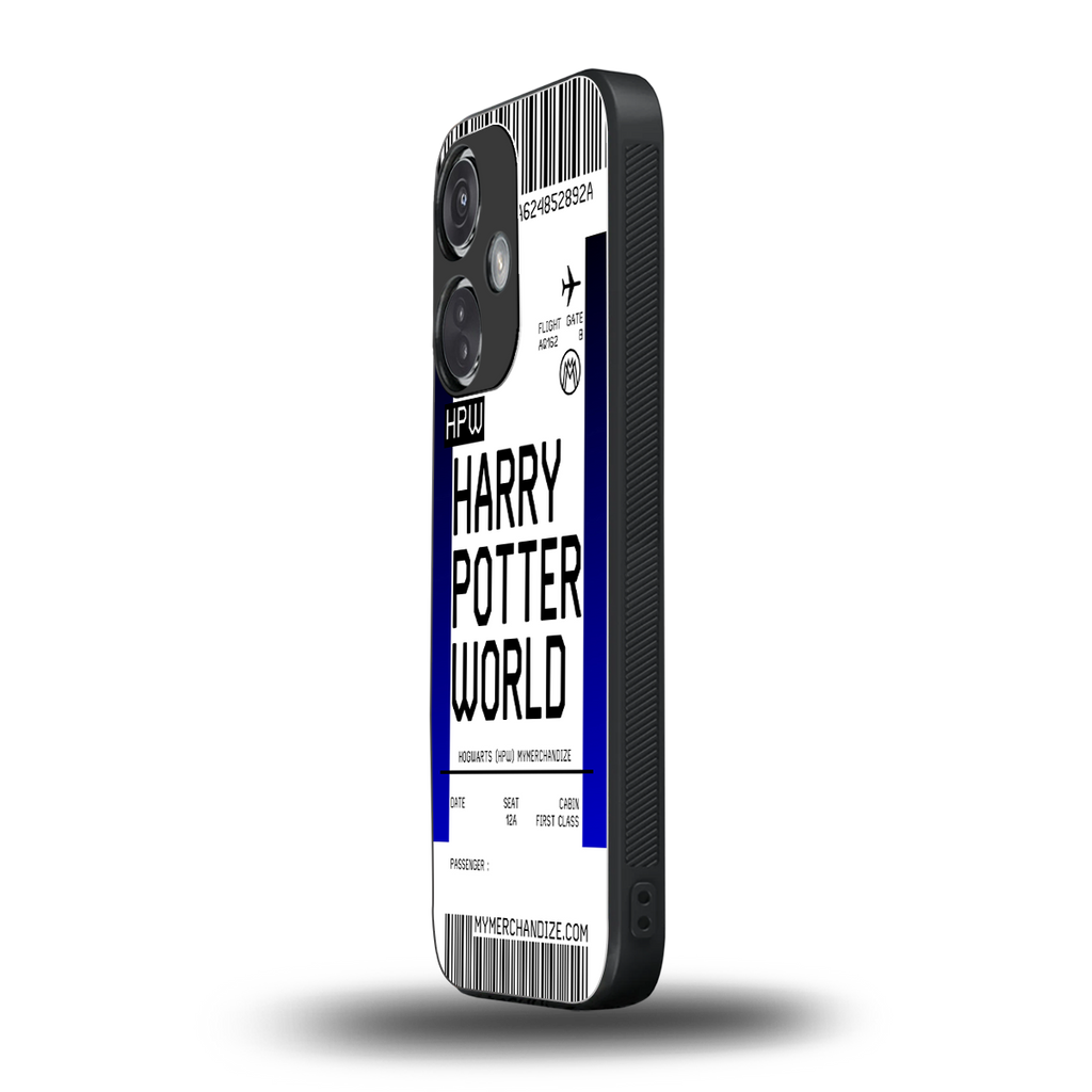 harry potter hogwarts boarding pass ticket back phone cover | glass case for oneplus nord ce 3