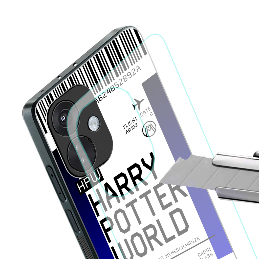 harry potter hogwarts boarding pass ticket back phone cover | glass case for oneplus nord ce 3