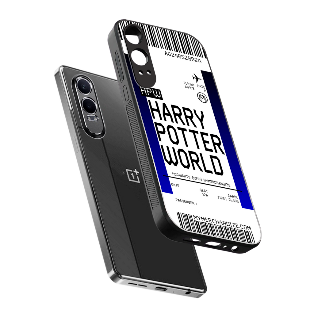 harry potter hogwarts boarding pass ticket back phone cover | glass case for oneplus nord ce 4 lite