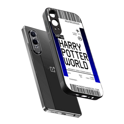 harry potter hogwarts boarding pass ticket back phone cover | glass case for oneplus nord ce 4 lite
