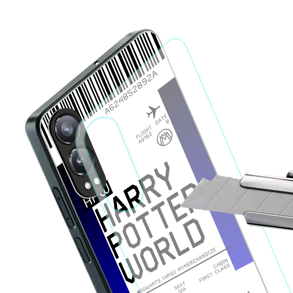 harry potter hogwarts boarding pass ticket back phone cover | glass case for oneplus nord ce 4 lite