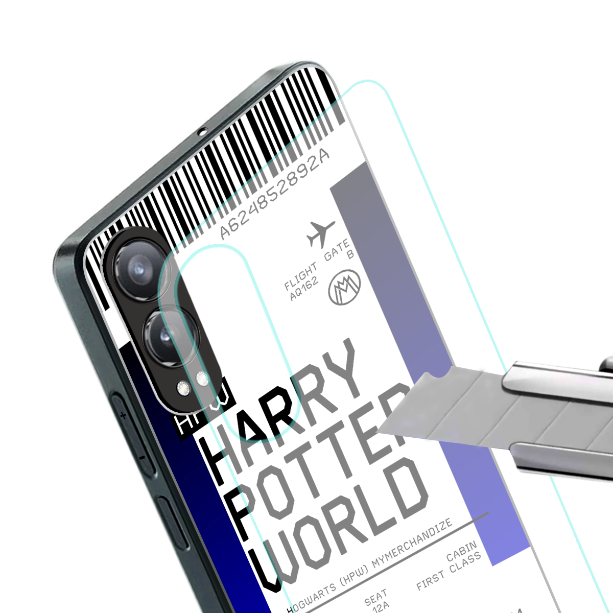 harry potter hogwarts boarding pass ticket back phone cover | glass case for oneplus nord ce 4 lite