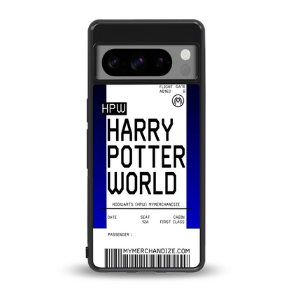 harry potter hogwarts boarding pass ticket back phone cover | glass case for google pixel 8 pro