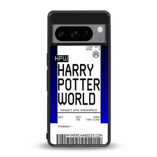 harry potter hogwarts boarding pass ticket back phone cover | glass case for google pixel 8 pro