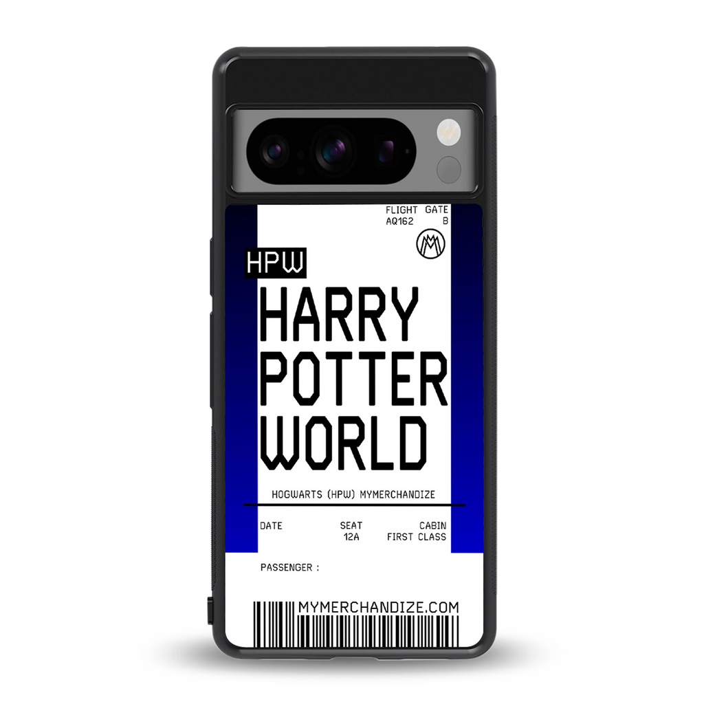 harry potter hogwarts boarding pass ticket back phone cover | glass case for google pixel 8 pro