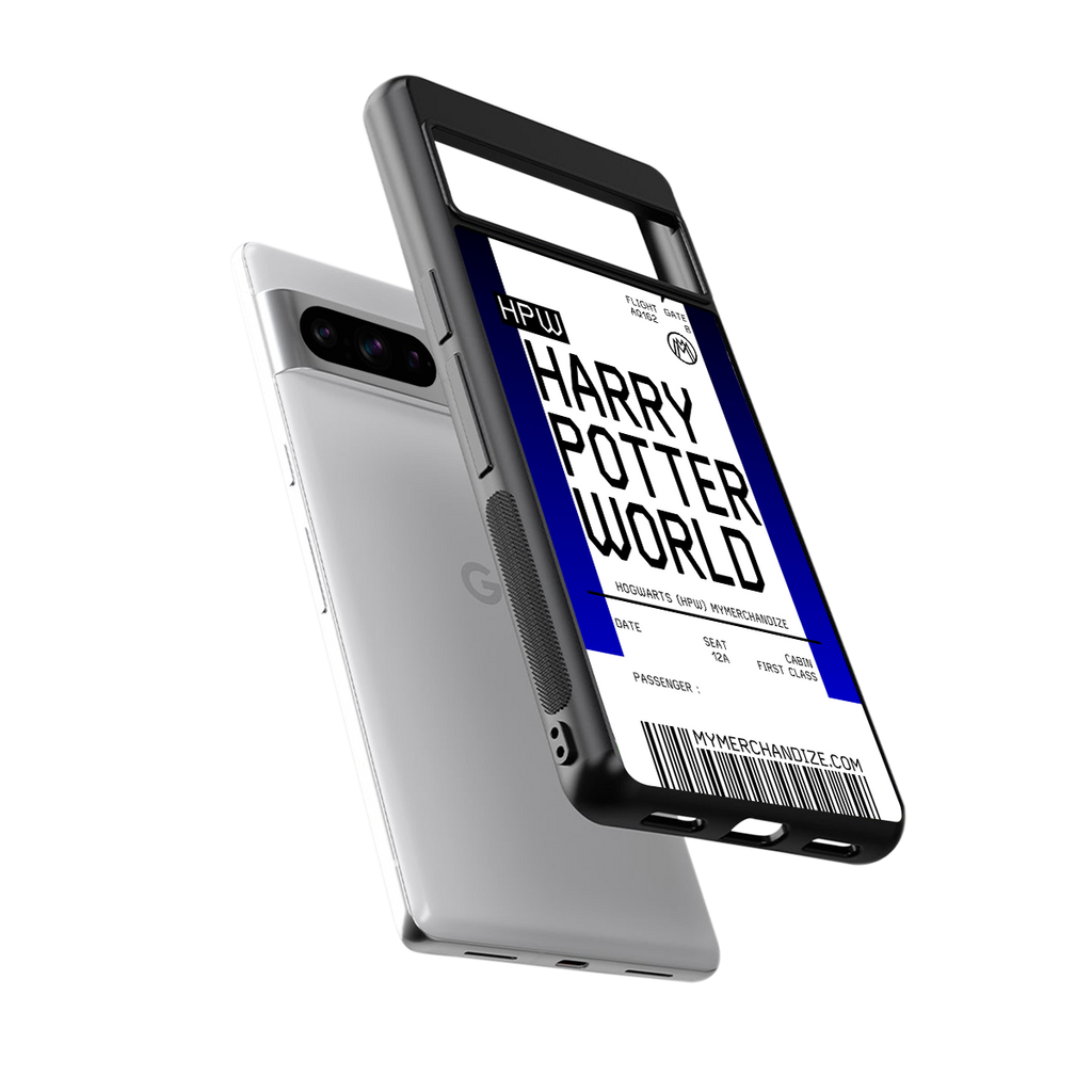 harry potter hogwarts boarding pass ticket back phone cover | glass case for google pixel 8 pro