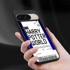 harry potter hogwarts boarding pass ticket back phone cover | glass case for google pixel 9