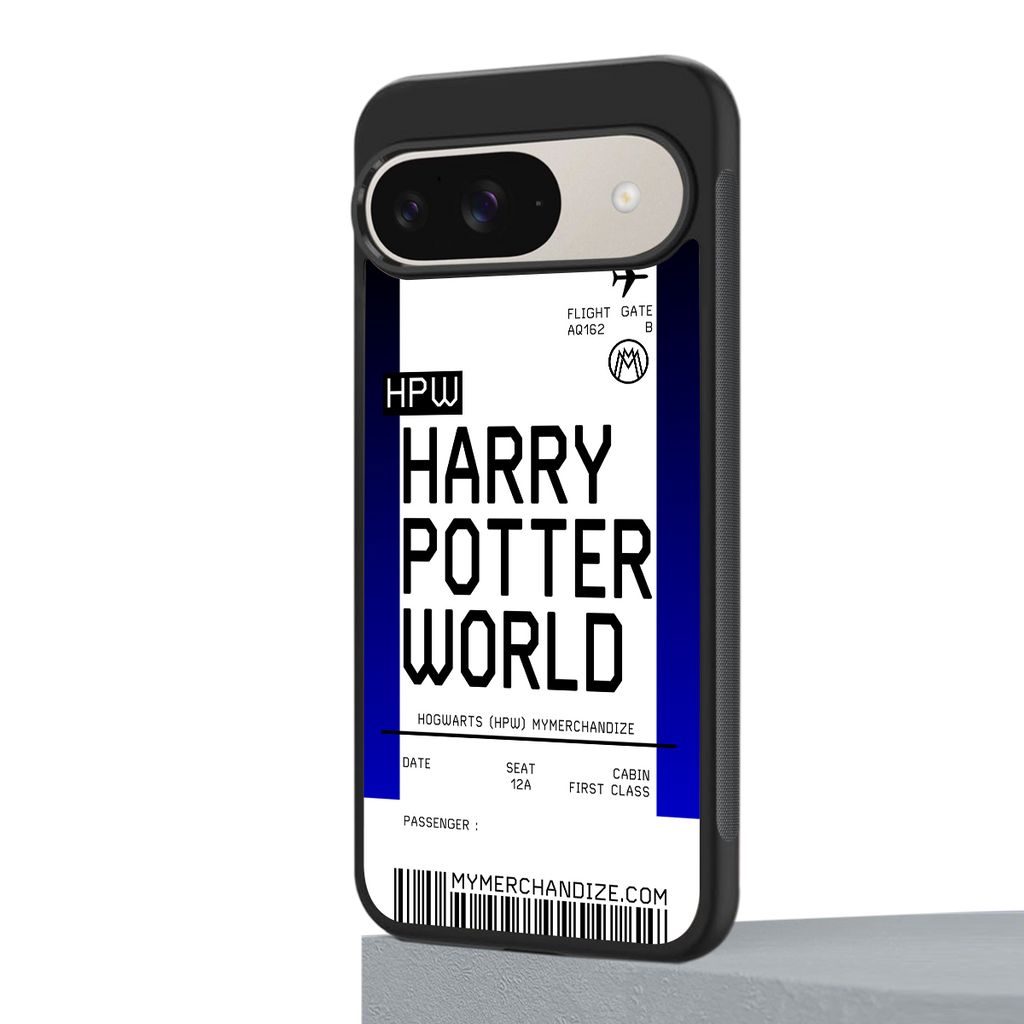 harry potter hogwarts boarding pass ticket back phone cover | glass case for google pixel 9