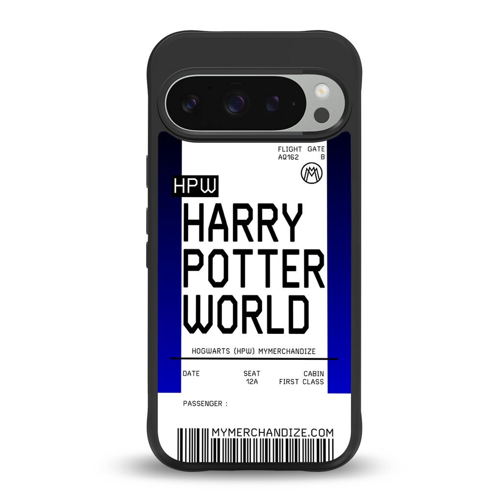 harry potter hogwarts boarding pass ticket back phone cover | glass case for google pixel 9 pro