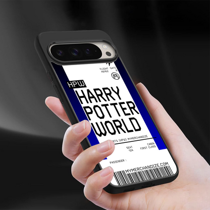 harry potter hogwarts boarding pass ticket back phone cover | glass case for google pixel 9 pro xl
