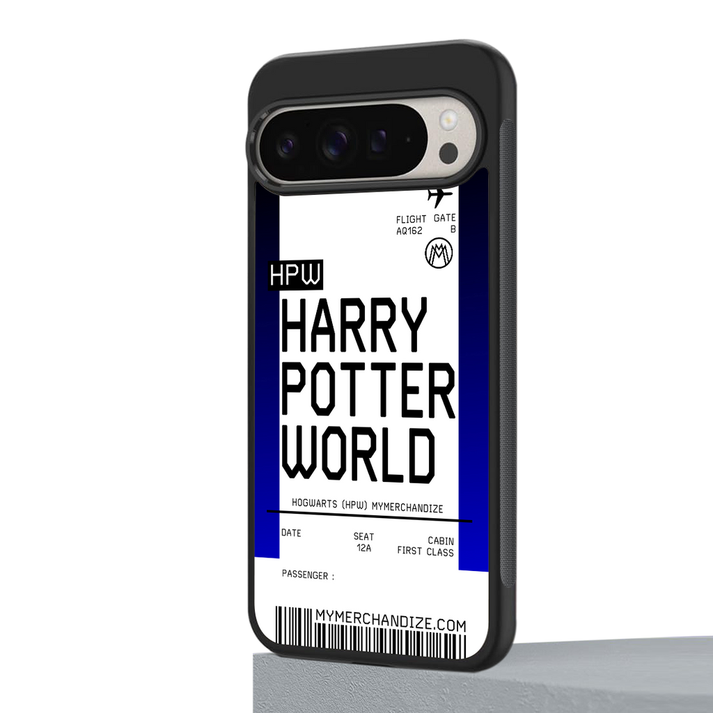 harry potter hogwarts boarding pass ticket back phone cover | glass case for google pixel 9 pro