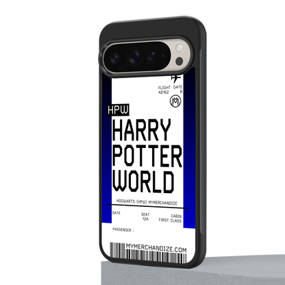 harry potter hogwarts boarding pass ticket back phone cover | glass case for google pixel 9 pro