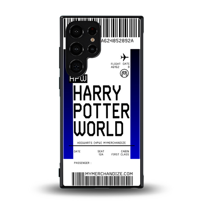 harry potter hogwarts boarding pass ticket back phone cover | glass case for samsung galaxy s24 ultra
