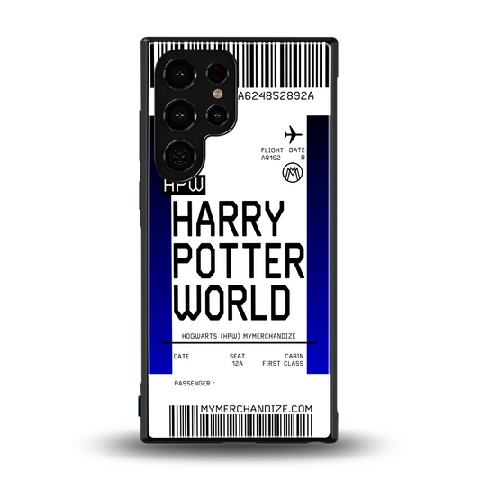 harry potter hogwarts boarding pass ticket back phone cover | glass case for samsung galaxy s24 ultra