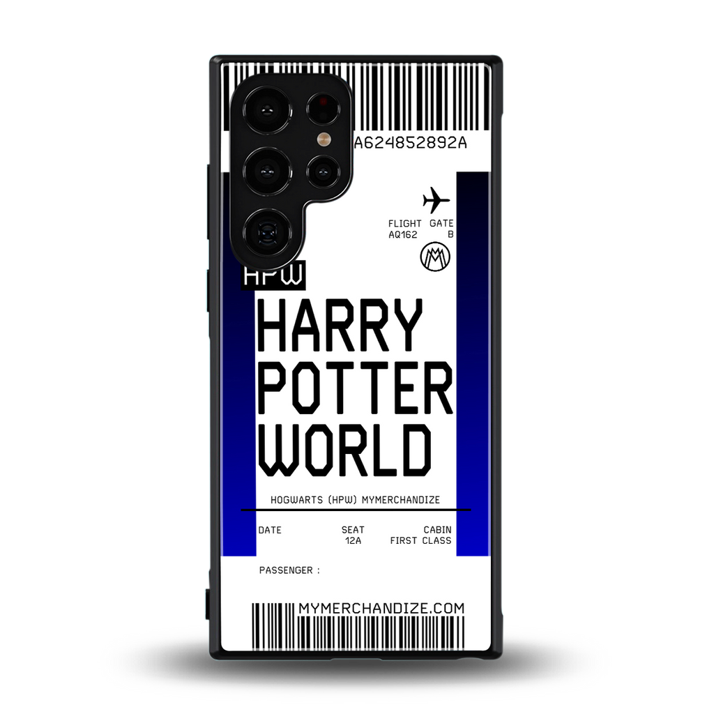 harry potter hogwarts boarding pass ticket back phone cover | glass case for samsung galaxy s23 ultra