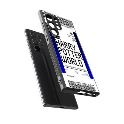 harry potter hogwarts boarding pass ticket back phone cover | glass case for samsung galaxy s24 ultra