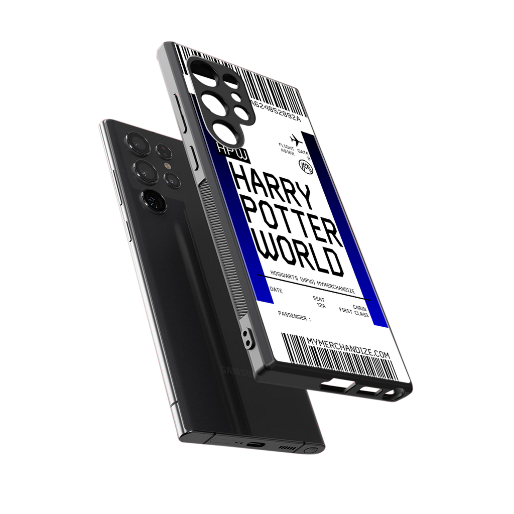 harry potter hogwarts boarding pass ticket back phone cover | glass case for samsung galaxy s23 ultra