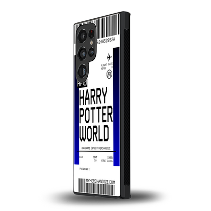 harry potter hogwarts boarding pass ticket back phone cover | glass case for samsung galaxy s24 ultra