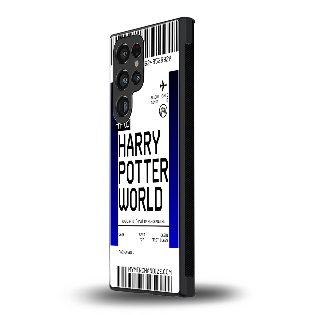 harry potter hogwarts boarding pass ticket back phone cover | glass case for samsung galaxy s23 ultra