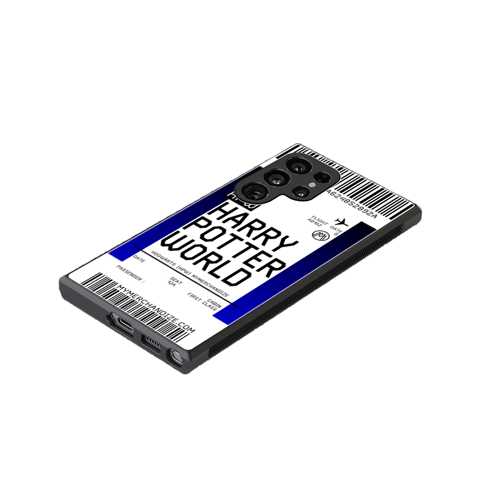 harry potter hogwarts boarding pass ticket back phone cover | glass case for samsung galaxy s23 ultra