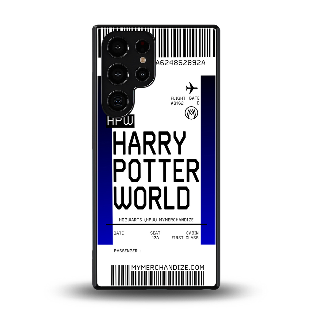 harry potter hogwarts boarding pass ticket back phone cover | glass case for samsung galaxy s25 ultra