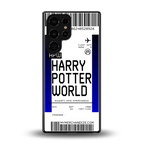 harry potter hogwarts boarding pass ticket back phone cover | glass case for samsung galaxy s25 ultra