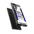 harry potter hogwarts boarding pass ticket back phone cover | glass case for samsung galaxy s25 ultra