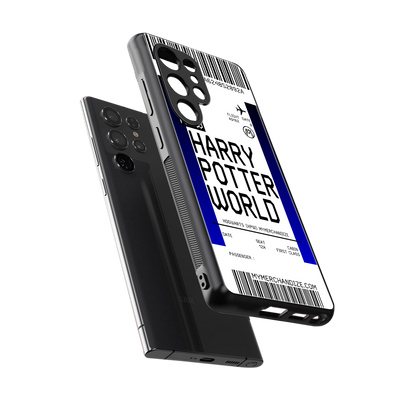 harry potter hogwarts boarding pass ticket back phone cover | glass case for samsung galaxy s25 ultra