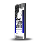 harry potter hogwarts boarding pass ticket back phone cover | glass case for samsung galaxy s25 ultra