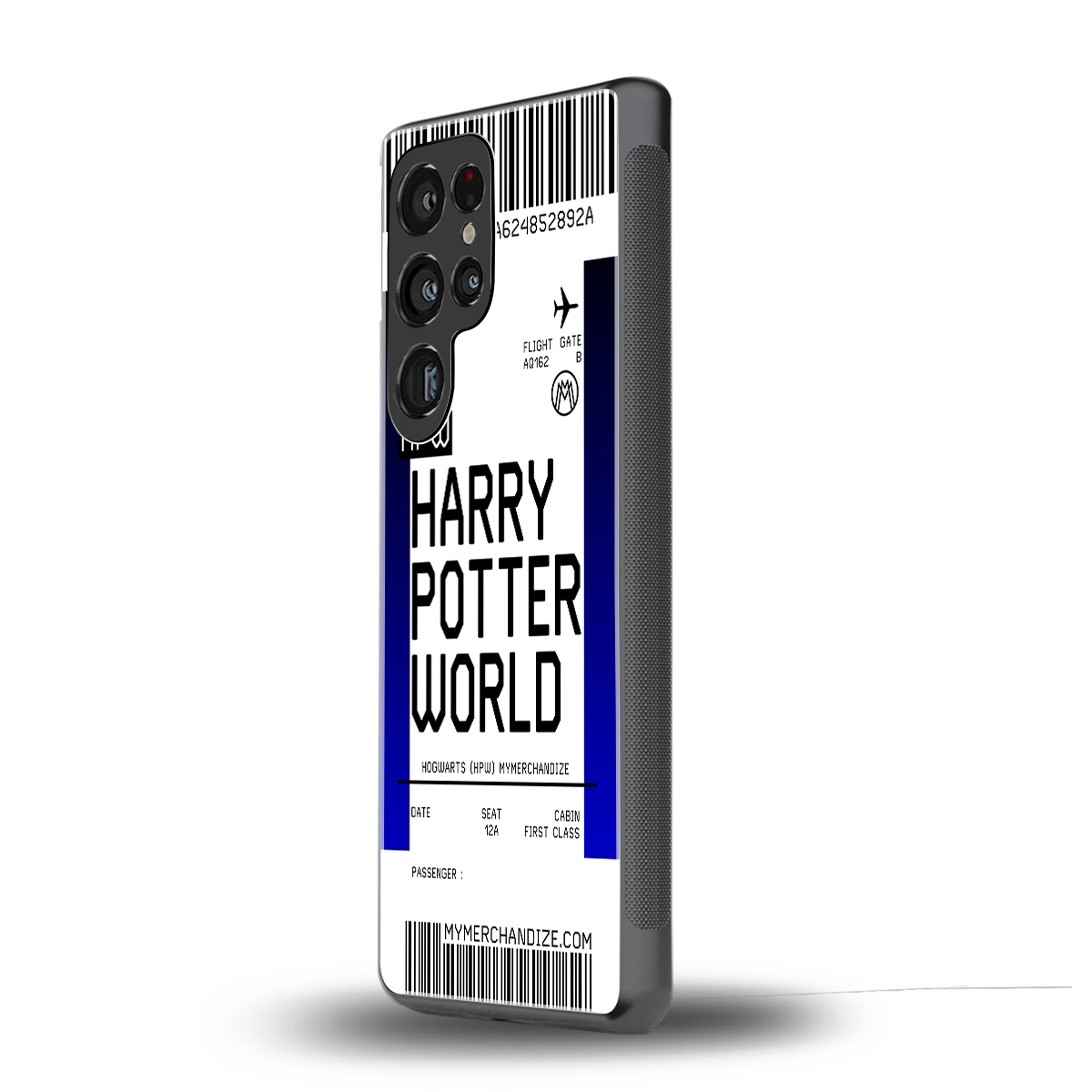 harry potter hogwarts boarding pass ticket back phone cover | glass case for samsung galaxy s25 ultra