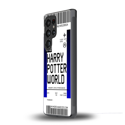 harry potter hogwarts boarding pass ticket back phone cover | glass case for samsung galaxy s25 ultra