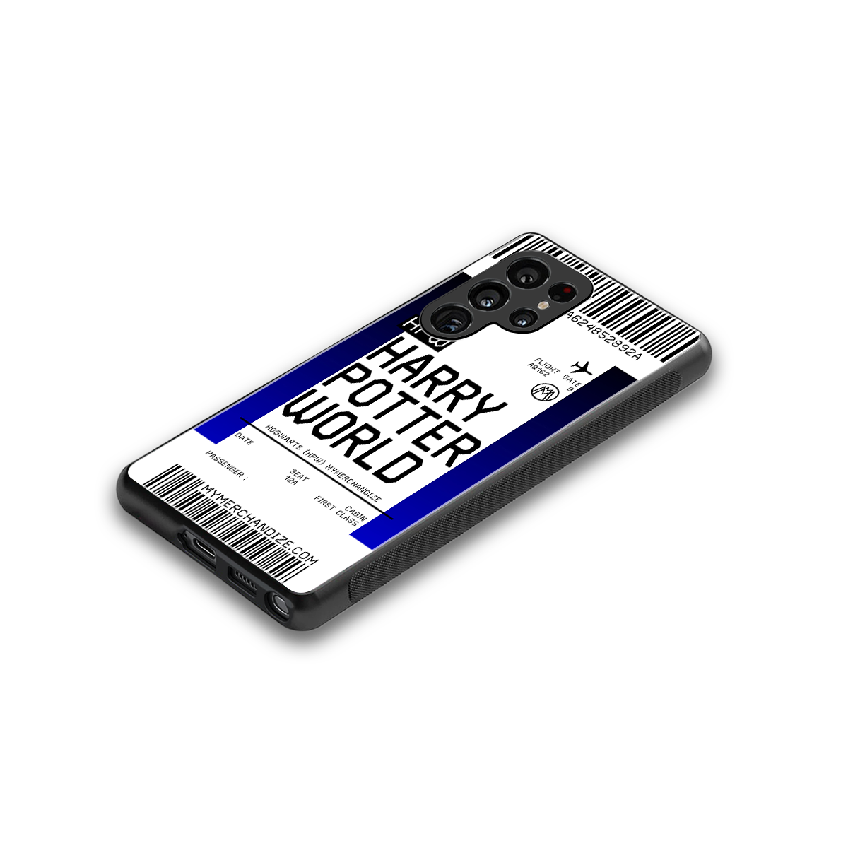 harry potter hogwarts boarding pass ticket back phone cover | glass case for samsung galaxy s25 ultra
