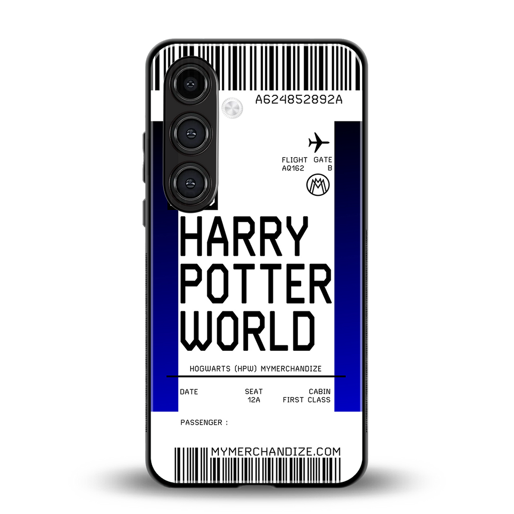 harry potter hogwarts boarding pass ticket back phone cover | glass case for samsung galaxy s25