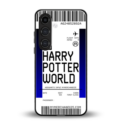 harry potter hogwarts boarding pass ticket back phone cover | glass case for samsung galaxy s24 fe