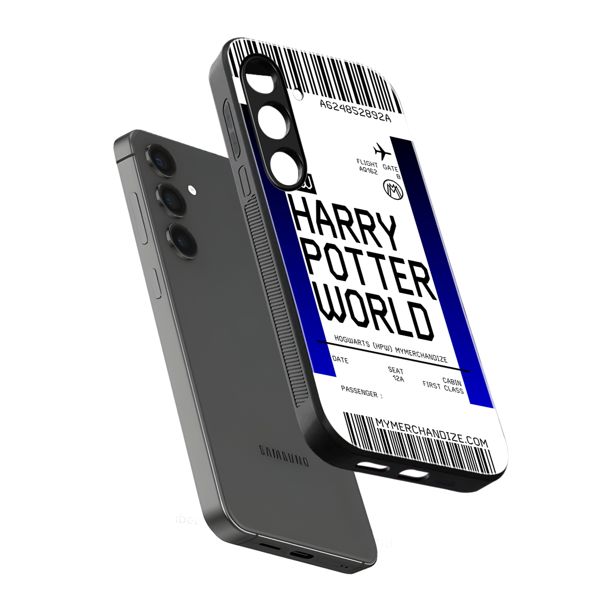 harry potter hogwarts boarding pass ticket back phone cover | glass case for samsung galaxy s24 fe