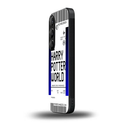 harry potter hogwarts boarding pass ticket back phone cover | glass case for samsung galaxy s24 fe