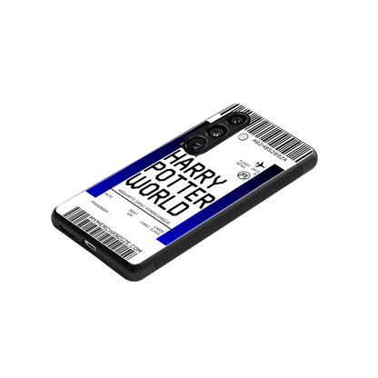 harry potter hogwarts boarding pass ticket back phone cover | glass case for samsung galaxy s24 fe