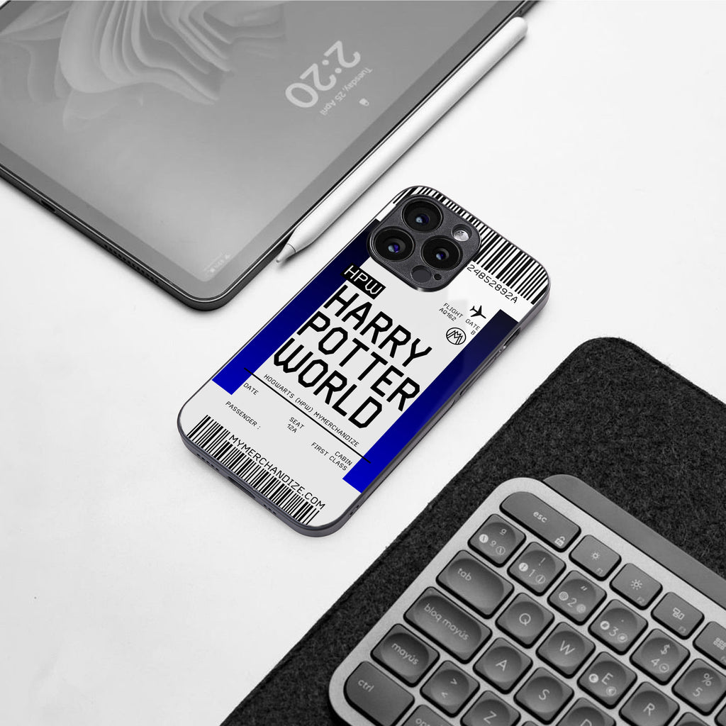 harry potter hogwarts boarding pass ticket back phone cover | glass case for google pixel 8 pro