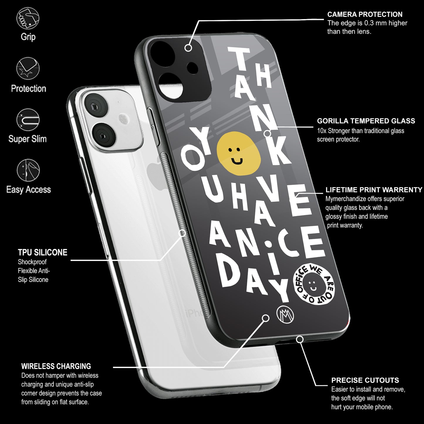 Have A Nice Day Phone Cover | Glass Case