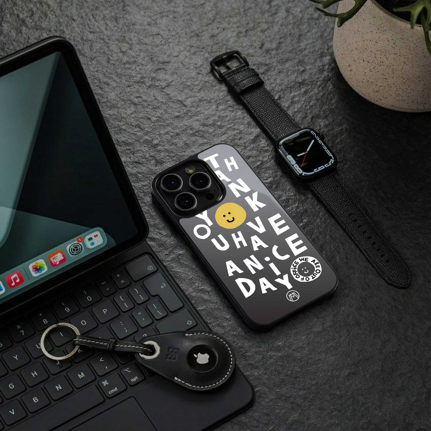 have a nice day back phone cover | glass case for iphone 13 pro max