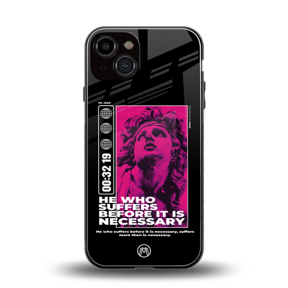 he who suffers back phone cover | glass case for iphone 13