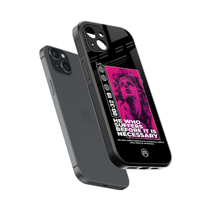 he who suffers back phone cover | glass case for iphone 14 plus