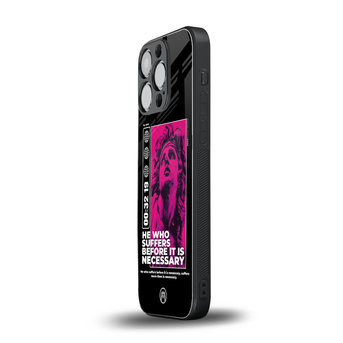 he who suffers back phone cover | glass case for iphone 15 pro