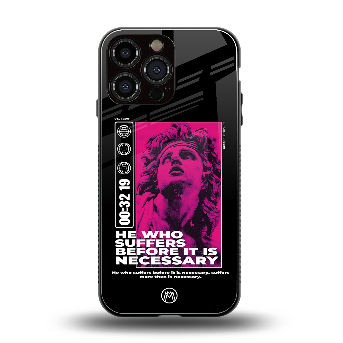 he who suffers back phone cover | glass case for iphone 16 pro max