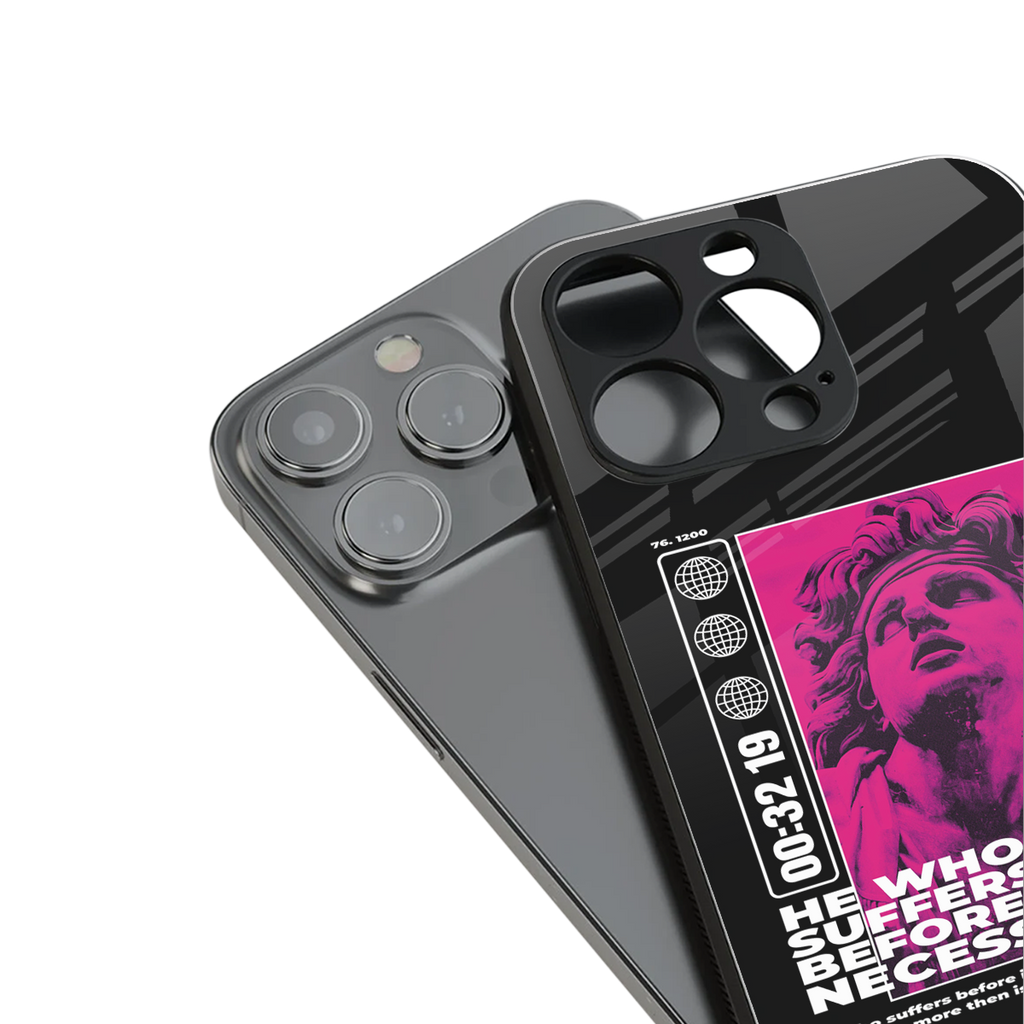 he who suffers back phone cover | glass case for iphone 14 pro max