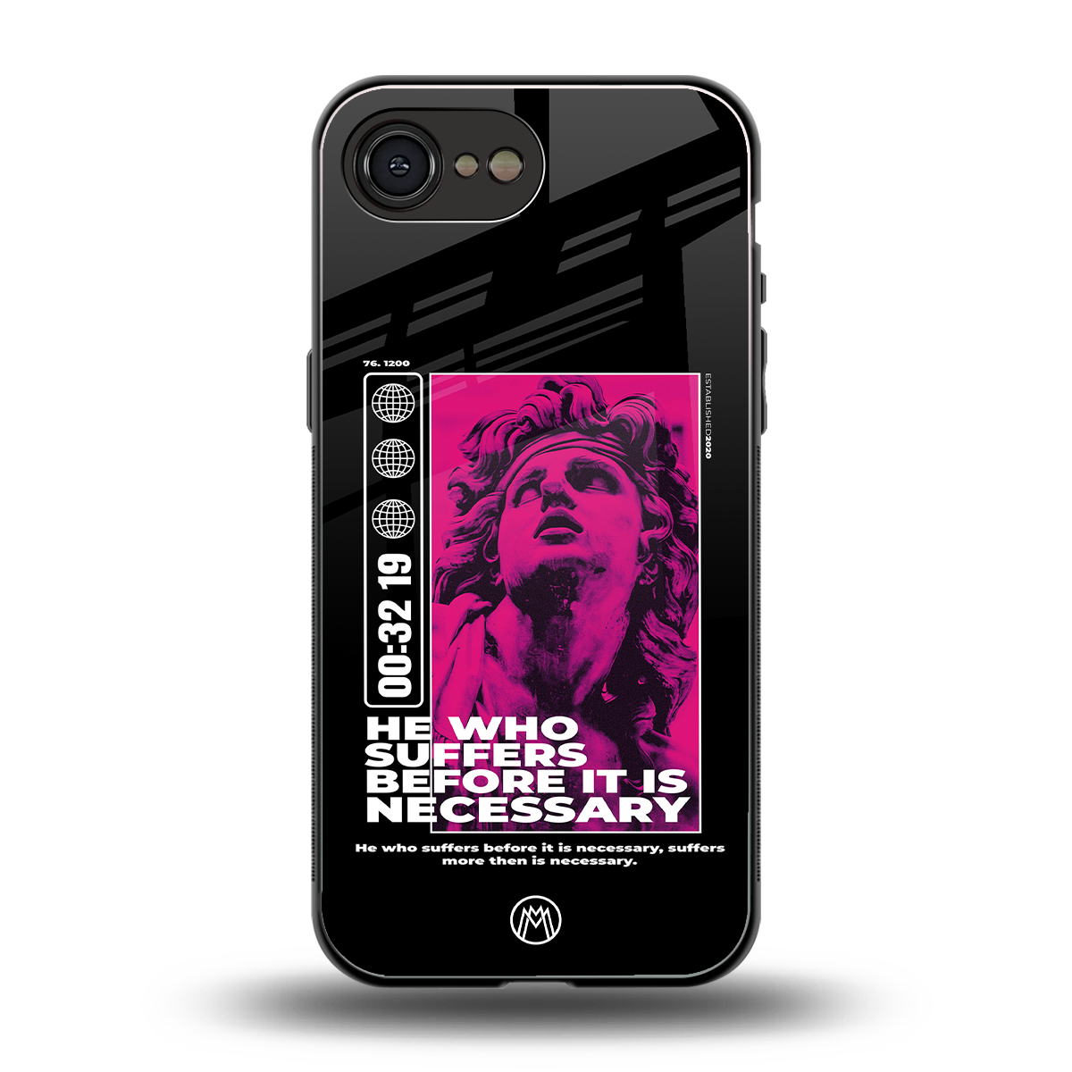 he who suffers back phone cover | glass case for iphone 16e