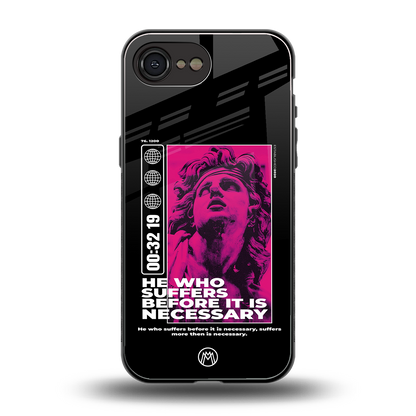 he who suffers back phone cover | glass case for iphone 16e