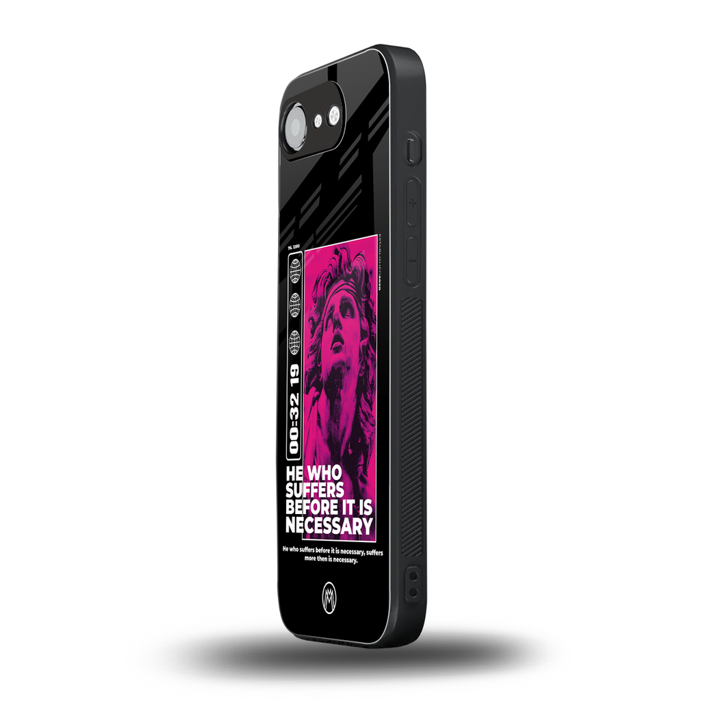 he who suffers back phone cover | glass case for iphone 16e